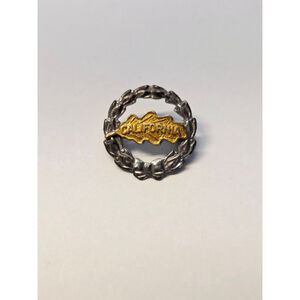 Vintage sterling and 10k mini brooch